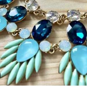 Banana Republic Blue and Gold Earrings and Necklace